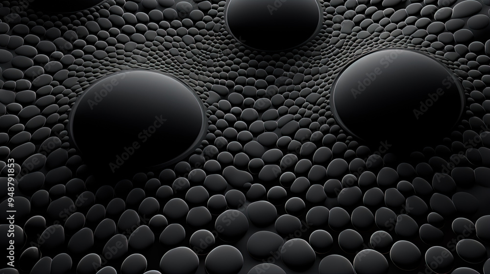Poster Abstract background with dotted fractal ornament and science styled cellular mesh