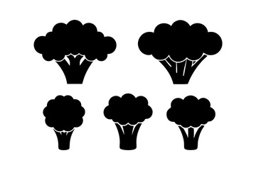Broccoli silhouette black and white vector illustration