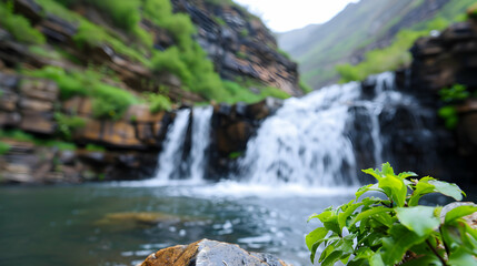 Obraz premium Small Waterfall The Middle Mountain