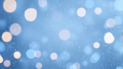 Obraz premium A serene blue background filled with soft, dreamy bokeh lights, creating a calm and whimsical atmosphere for various designs.