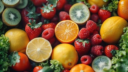 A Colorful Collection of Fresh Fruits