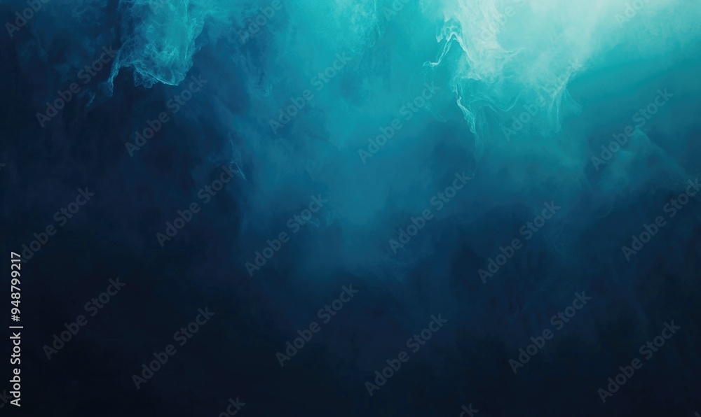 Poster bold gradient background transitioning from dark blue to deep teal