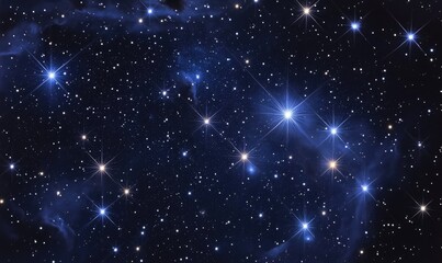 Fototapeta premium Dark night sky with bright shiny stars and constellations