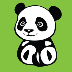 Obraz premium Vectorize Panda as a frame for decorate.