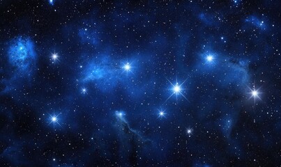 Dark night sky with bright shiny stars and constellations