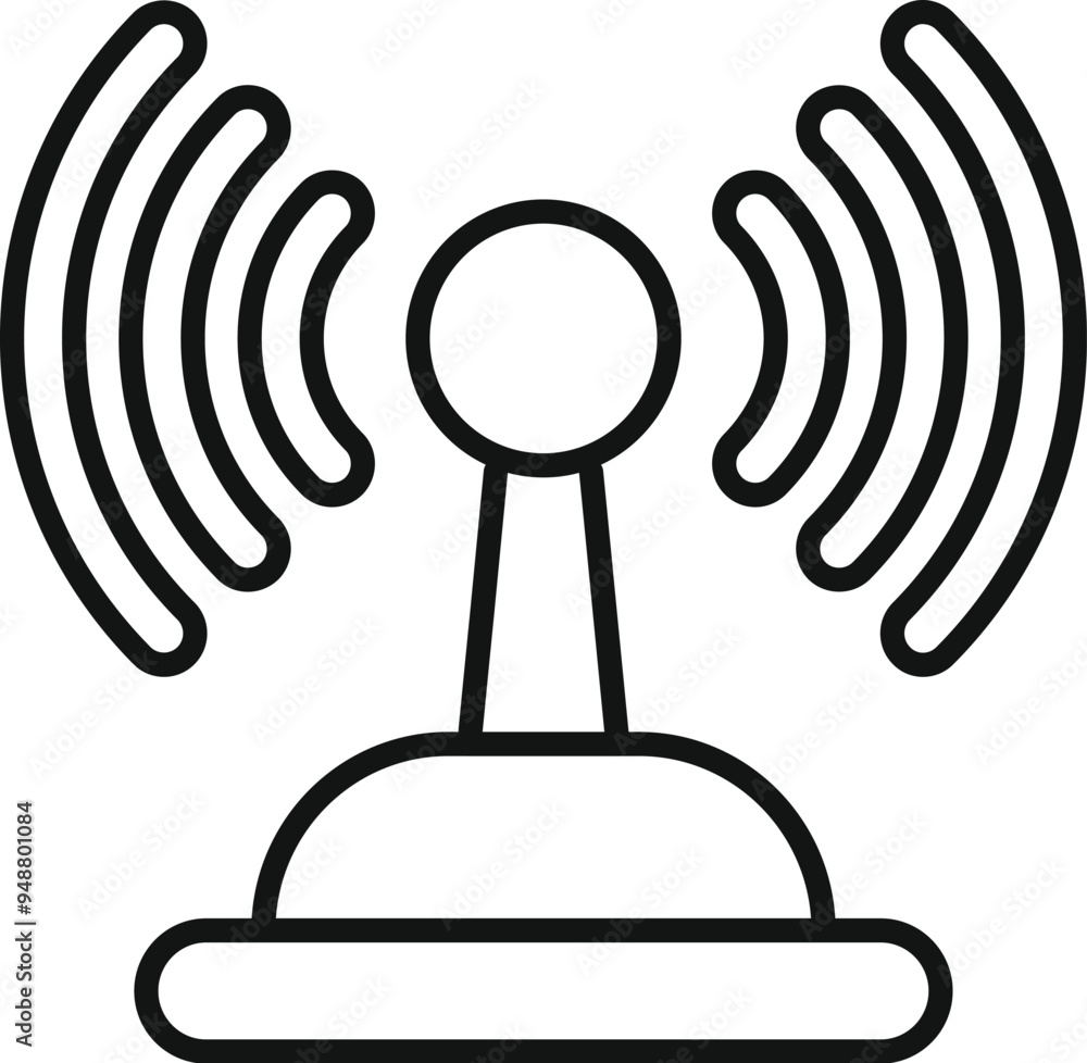 Poster simple line icon of a wifi router emitting a signal, representing wireless connection and internet a