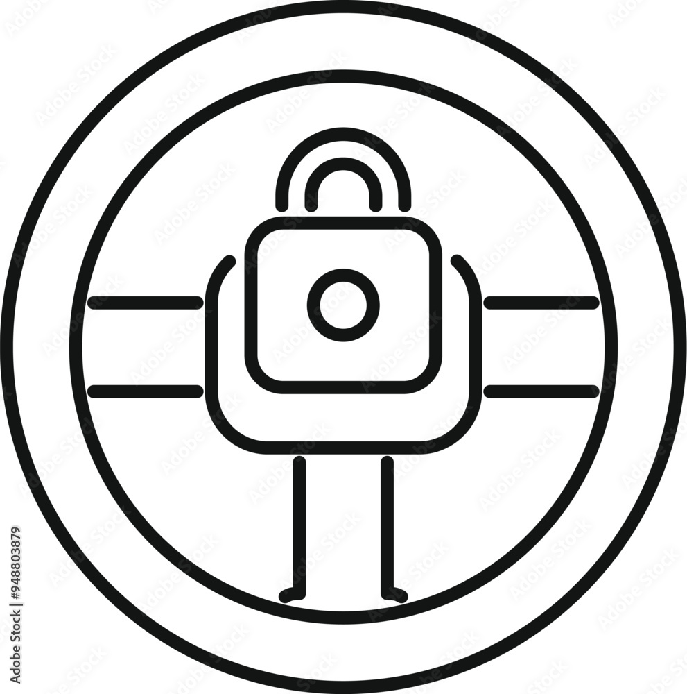 Poster this icon represents a secure connection, emphasizing the importance of cybersecurity in safeguardin