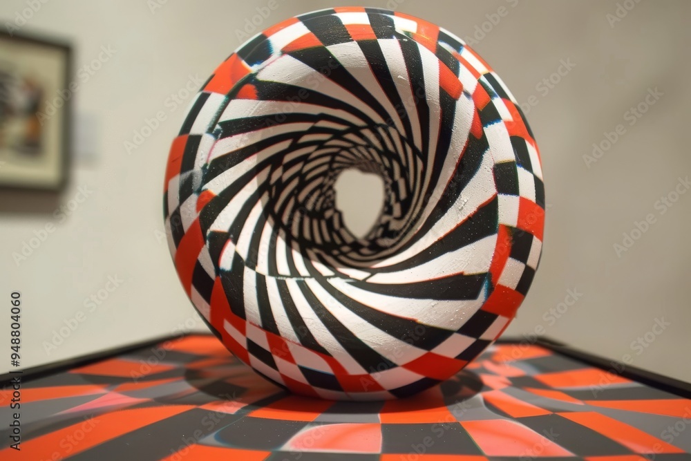 Poster generate an optical illusion that appears to move on its own. ai generated