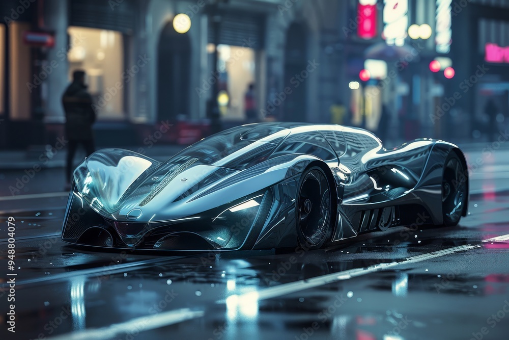 Aufkleber digital rendering of a concept car design with cutting-edge features