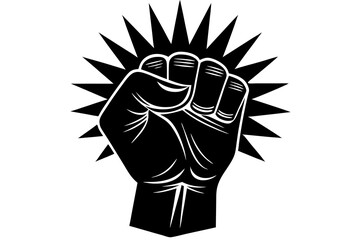 A fisted hand of a worker vector illustration silhouette