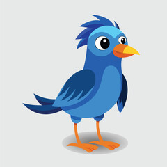 Cartoon blue Bird for animation which is sapareted of each of every layer