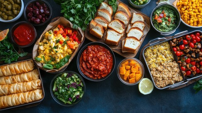 school lunch menu, colorful banner showcasing a variety of school lunch choices, encouraging students to savor tasty meals on campus