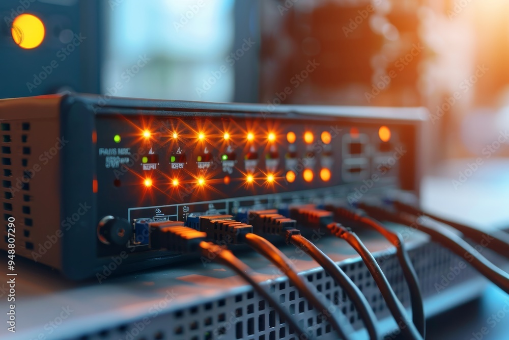 Poster network switch and router configuration concept