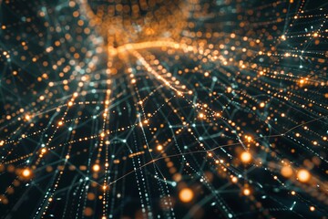 Obraz premium Abstract digital background with data flow and connections