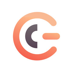 Fototapeta premium Modern Minimalistic Vector Logo Featuring the Letter C with Geometric Design and Clean Lines
