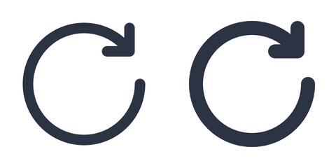 Refresh, Reload or Redo simple icons set designed in filled, outline, line and stroke style