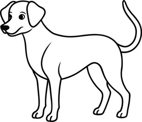 Happy dog vector illustration with a friendly look and wagging tail

