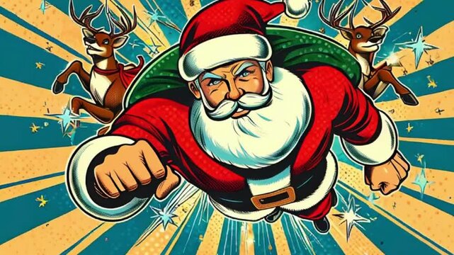 a animated video of santa claus in cartoon style
