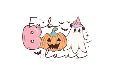 Fab boo lous, Retro Halloween Sublimation Design