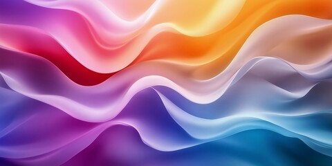 Fototapeta premium A dynamic and colorful abstract background featuring smooth, flowing curves in a gradient of vibrant hues