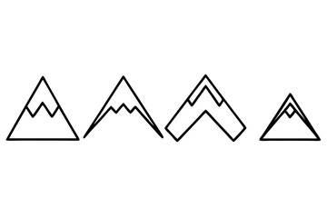 Set of a mountains silhouette vector on white background