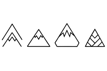 Set of a mountains silhouette vector on white background