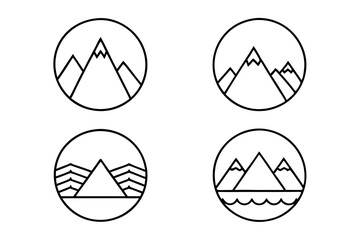 Set of a mountains silhouette vector on white background