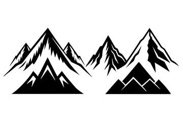 Set of a mountains silhouette vector on white background