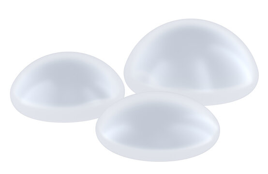 Silicone breast implants,  3D rendering isolated on transparent background