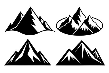 Set of a mountains silhouette vector on white background