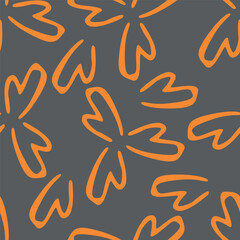 Hand drawn flowers seamless pattern