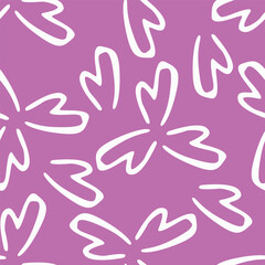 Hand drawn flowers seamless pattern