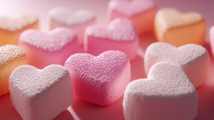 Obraz premium Bright pastel marshmallows close-up