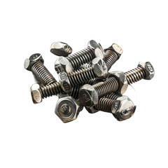 Hex Bolts on plate side view png background. Isolated Hex Bolts on plate  photo 