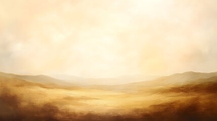 soft blurred brushstrokes in warm earthy tones. A serene and abstract landscape featuring soft hues of gold and beige, evoking a sense of tranquility 