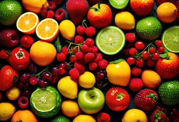 colorful ingredients artfully arranged stunning patterns visual feast freshness flavor, arrangement, vibrant, food, design, display, fruits, vegetables