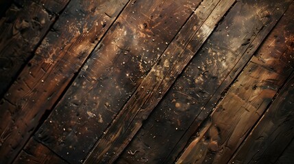 Old brown wood planks background, shabby wooden distressed texture, top view