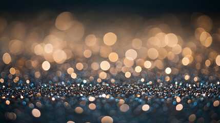gold and blue glitter lights. The dynamic interplay of colors and textures evokes a sense of elegance and mystique