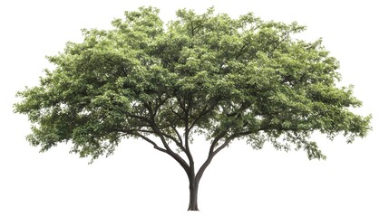 Obraz premium walnut tree on a white background. Walnut tree on a white background. A lush, green tree with a wide canopy, set against a clean white background, sym