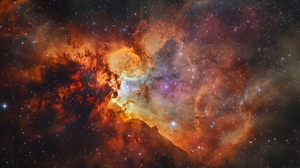 Fototapeta premium Cosmic Nebula with Vibrant Colors and Stars