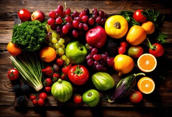 vibrant food ingredient presentations rich textured surfaces showcasing colorful arrangements fresh produce, artistic, colors, gourmet, dishes, ingredients