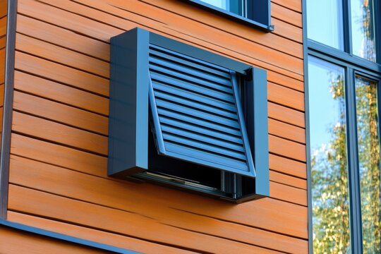 Heat Recovery Ventilator for New Houses: Fan Cover Flap Plastic Window Circulation Deaeration System