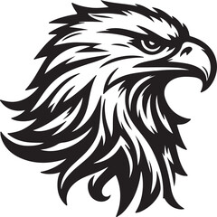 Hawk eagle head silhouette vector design on white background