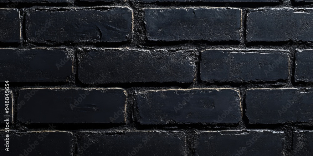 Poster a closeup view of a uniquely textured black brick wall serves as a striking architectural background