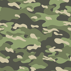 Fototapeta premium camouflage vector green background, military print, classic light pattern, seamless design