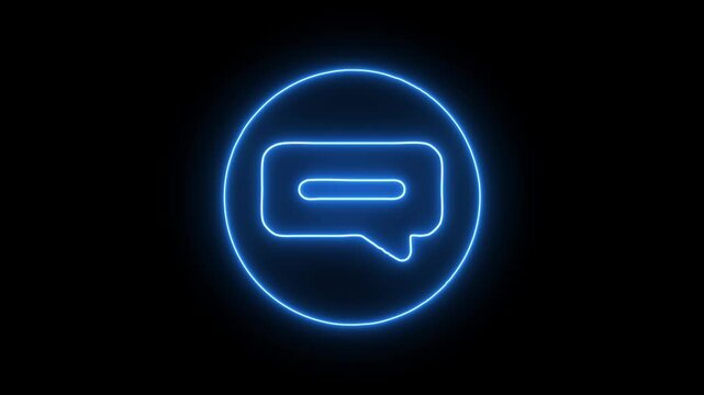 Letter icon abstract seamless animation 4K neon lines. Beautiful animation of multicolored neon lines