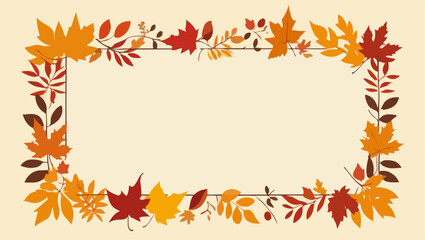 Colorful Autumn Leaves Frame Design