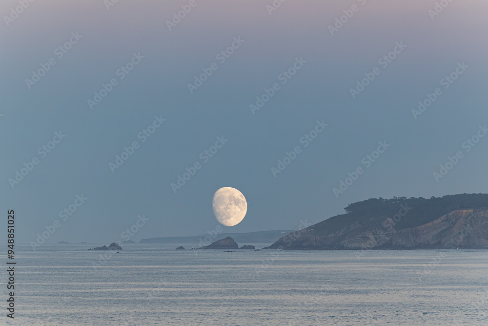 Wall mural playing with the moon and multiple exposure for ideal locations!