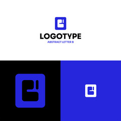 Fototapeta premium Logo Abstract B Letter Concept Modern Minimalism Flat Design Blue App Icon