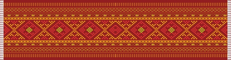 Traditional Ulos Batak pattern, design, decoration, wallpaper, ornament with various colors.